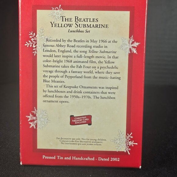 Hallmark 2002 The Beatles Yellow Submarine Lunch Box 2 Piece Ornament Set NIB - Picture 3 of 14